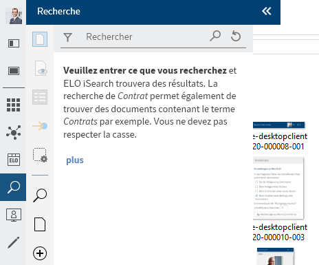 Section ouverte provenant de l'affichage réduit