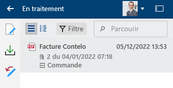 Section 'Traitement', affichage de liste