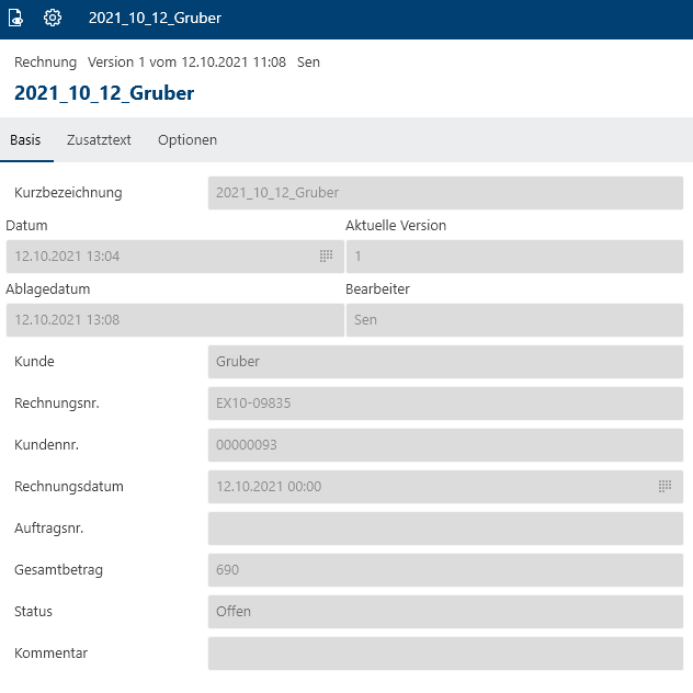Vorschau für ein Microsoft-Office-Dokument; Ansicht 'Metadaten'