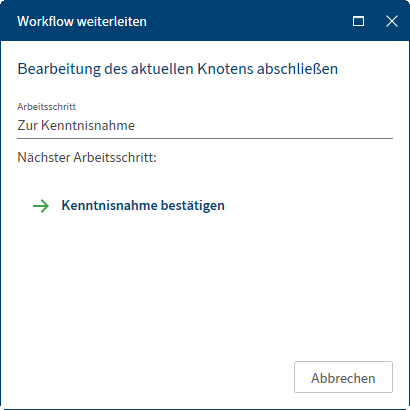 Dialog 'Workflow weiterleiten'