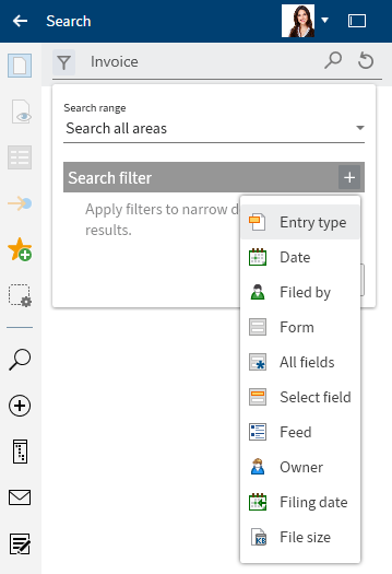 Adding a search filter