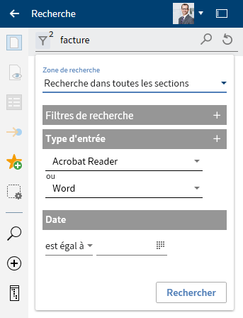 Filtre de recherche "Date"