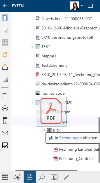 Datei ablegen per Drag-and-drop