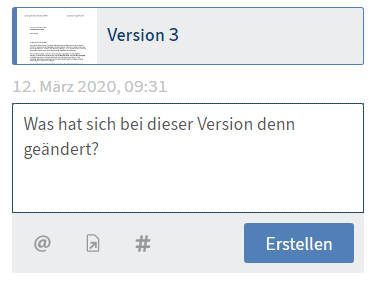 Eingabefeld 'Kommentar verfassen'
