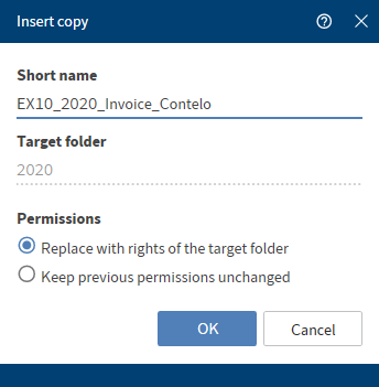 'Insert copy' dialog box