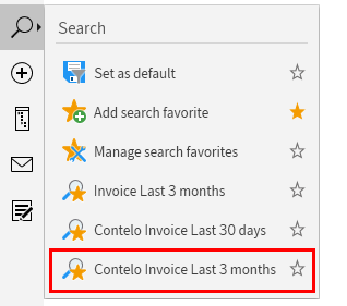 New search favorite in the toolbar