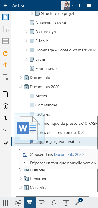 Charger une nouvelle version via glisser-déposer