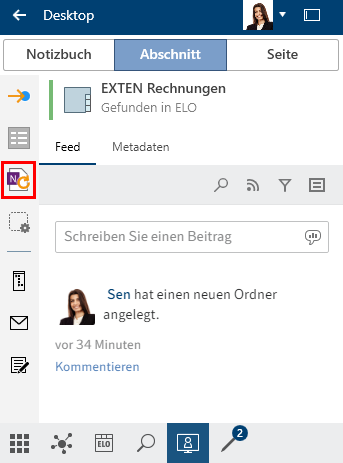 Funktion 'OneNote-Element synchronisieren'