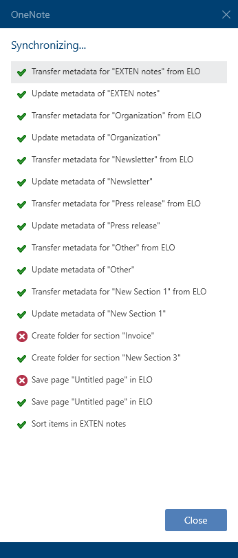 List of changes