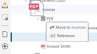 Create reference with drag-and-drop