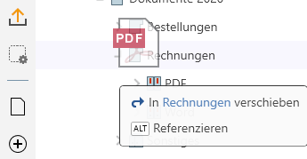 Referenz erstellen über Drag-and-Drop