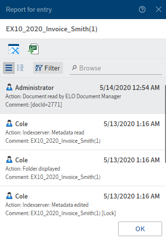 New report for entry in the list view