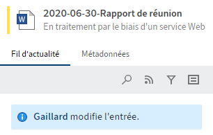 Section 'Desktop', statut 'En traitement par le biais d'un service Web'