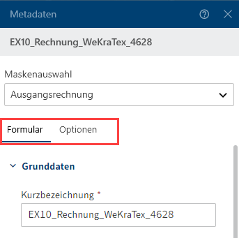 Tabs des Dialogs 'Metadaten' der Metadatenmaske Gen. 2