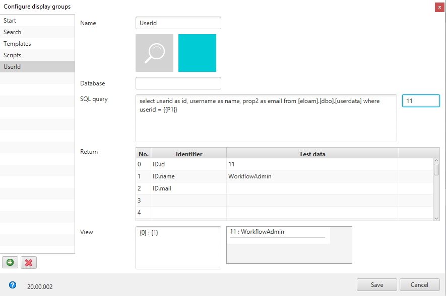 Dialog 'Anzeigegruppe konfigurieren', Anlegen einer neuen Gruppe