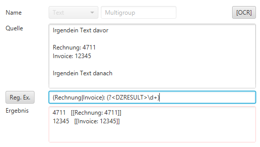 Verwendung der Annotation 'DZRESULT'