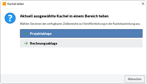 Dialog 'Kachel teilen'