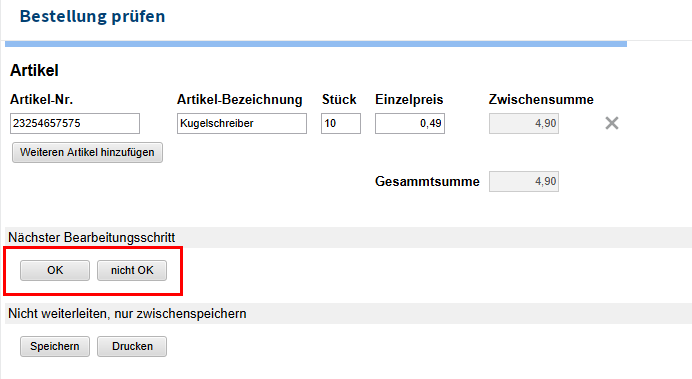 Weiterleiten im Formular