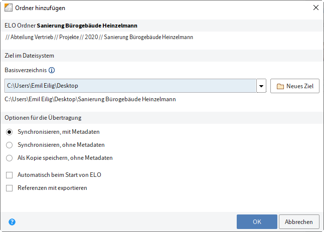 Tab 'Ausgabe' | ELO Java Client