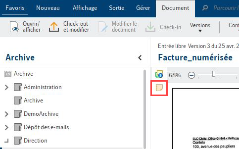 Note sur la barre de fractionnement