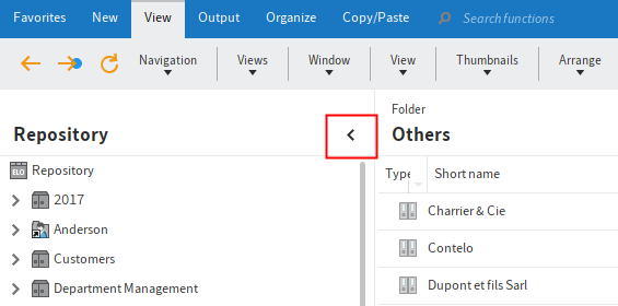 'Navigáció minimalizálása' gomb