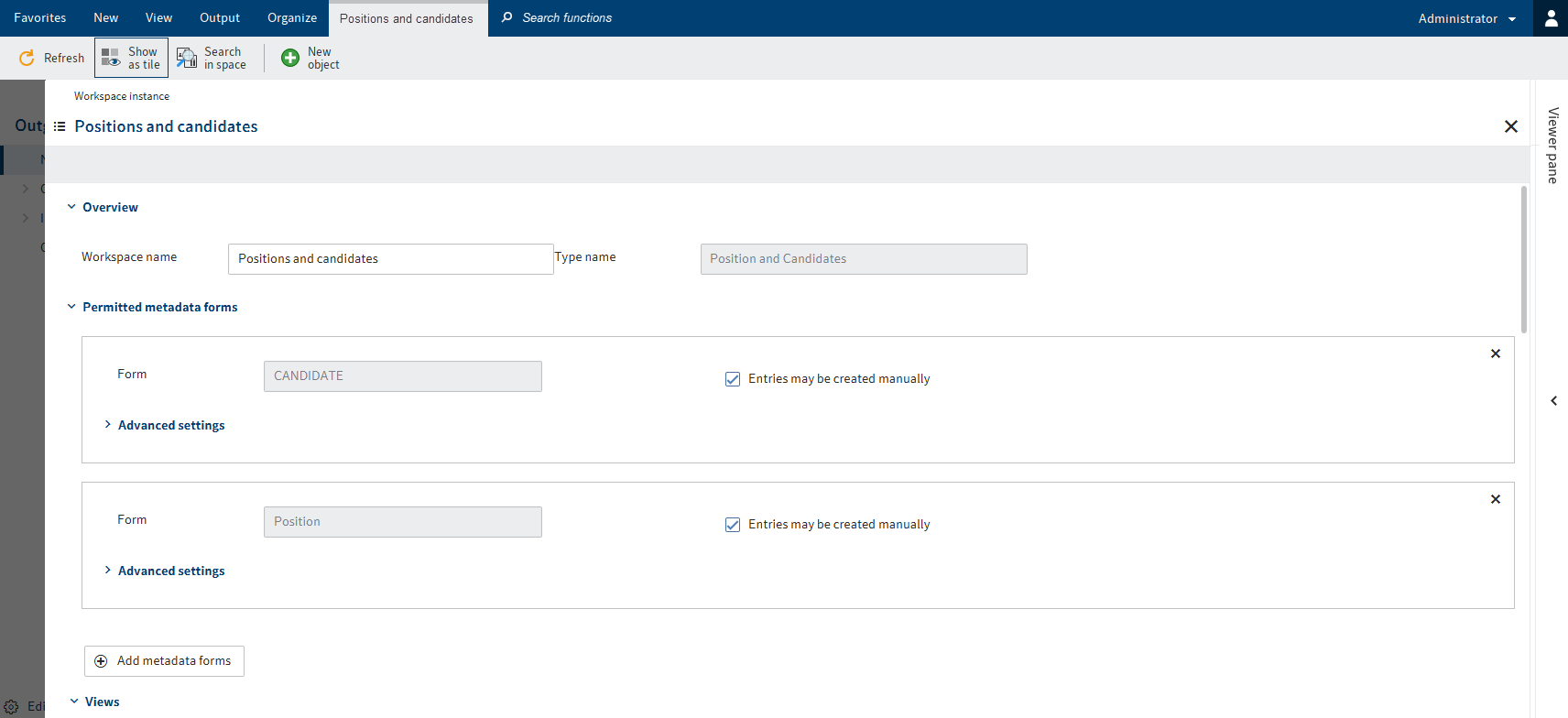 'Workspace szerkesztése' áttekintés