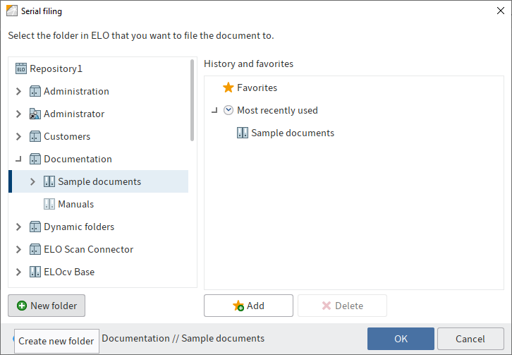 'Serial filing' dialog box