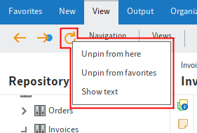 Functions in the context menu