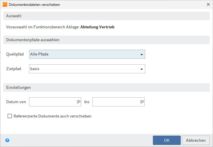Dokumentendateien verschieben