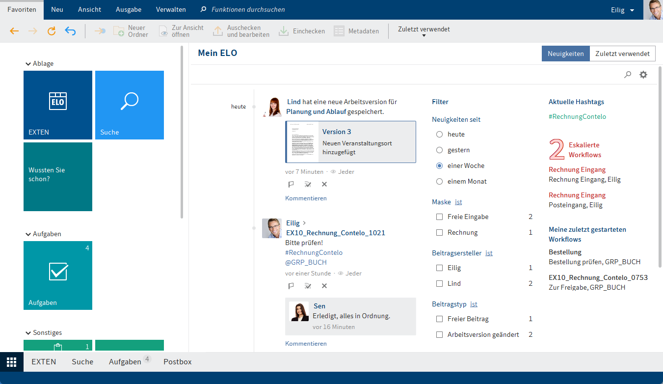 Funktionsbereich 'Mein ELO'