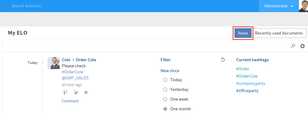 'News' tab
