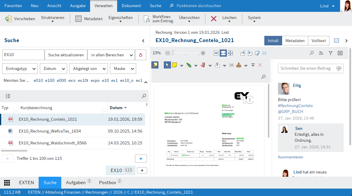 Funktionsbereich 'Suche'