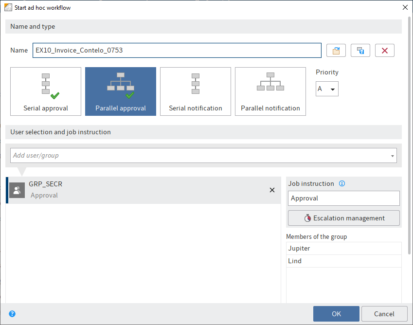 Start ad hoc workflow