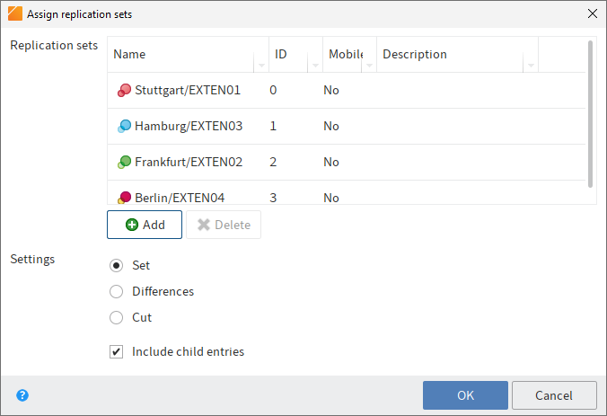 Assign replication sets