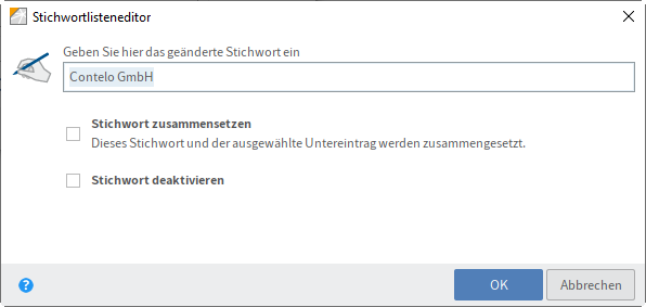 Dialog 'Stichwortlisteneditor'