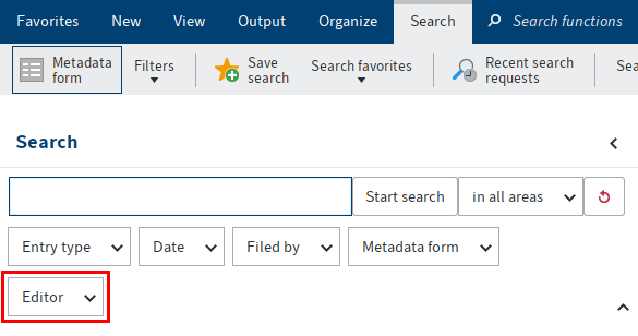 'Editor' filter field
