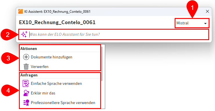 ELO Assistant; Programmoberfläche