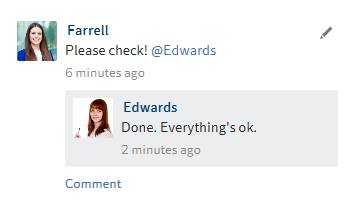 Feed post with comment
