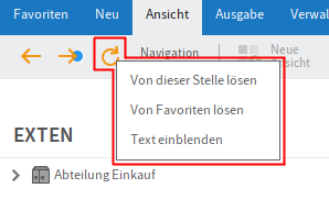 Funktionen im Kontextmenü