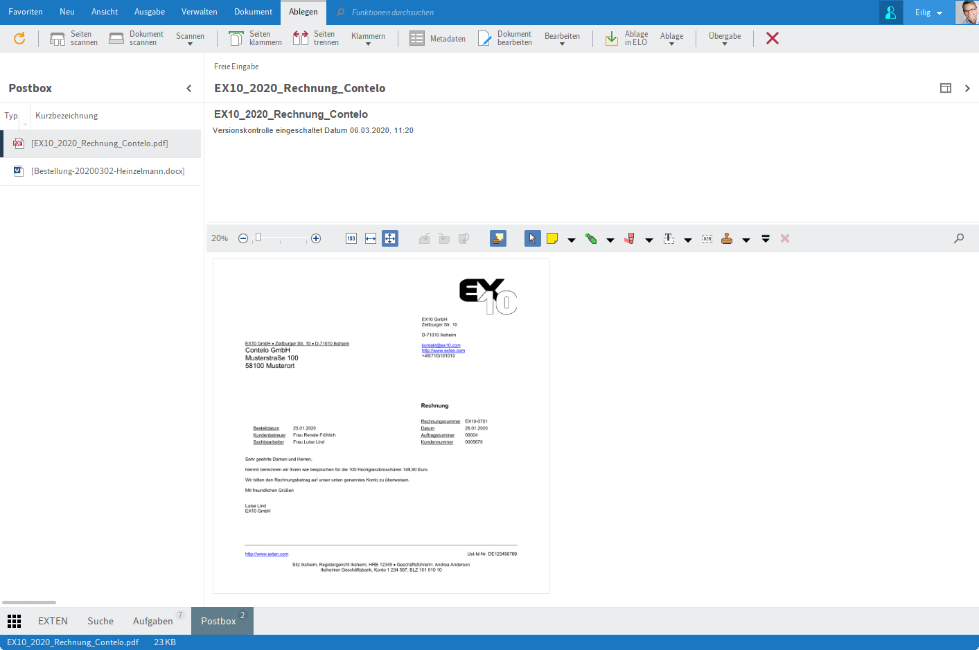 Funktionsbereich 'Postbox'