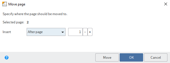 'Move page' dialog box