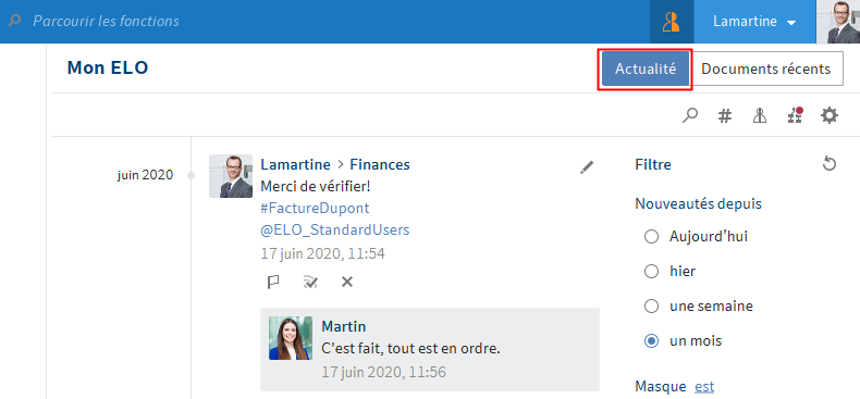 Onglet 'Nouveautés'