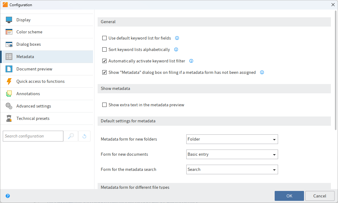 Configuration; Metadata
