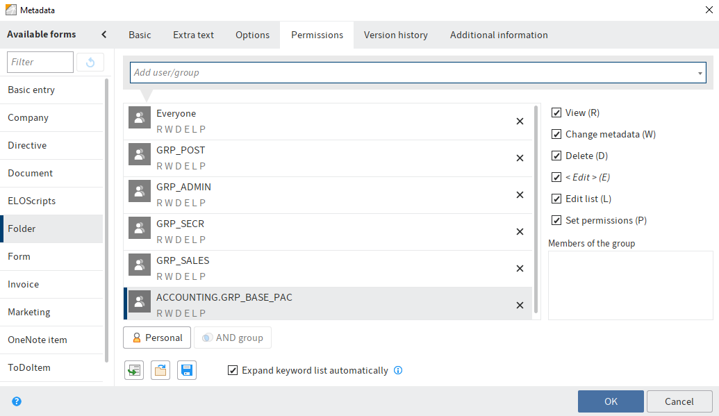 'Permissions' tab