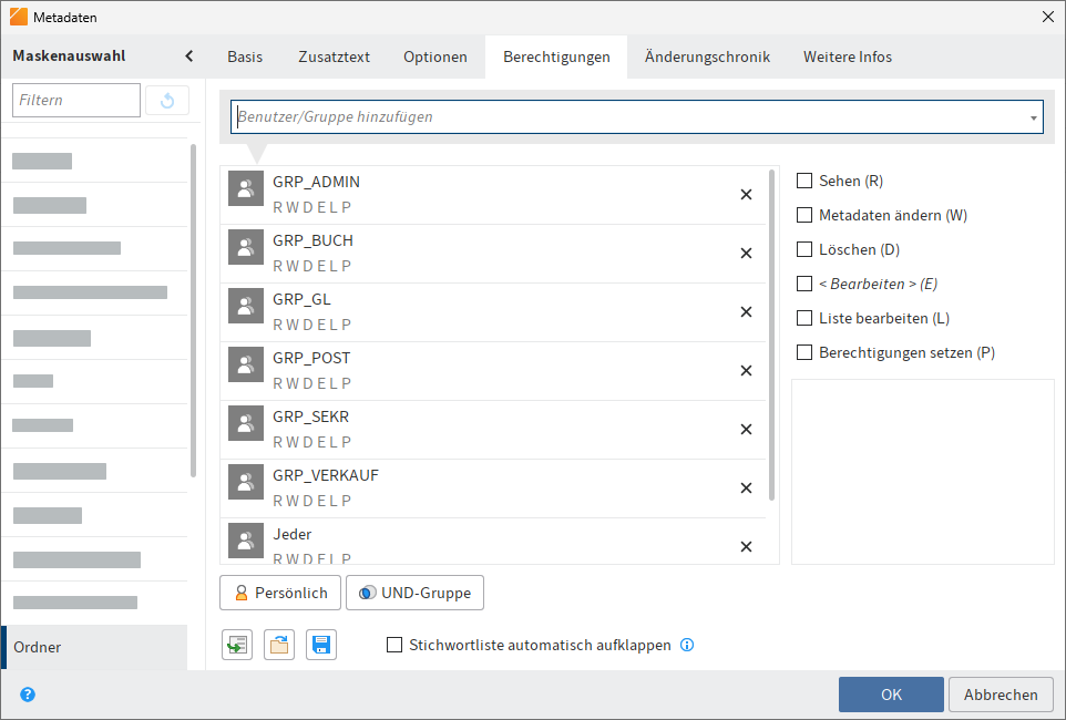 Tab 'Berechtigungen'