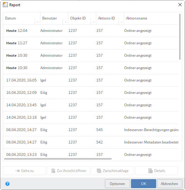 Dialog 'Report'