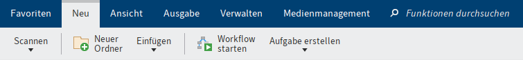 Menüband; Tab 'Neu'