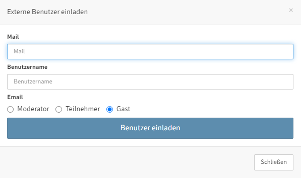 Dialog 'Externe Benutzer einladen'