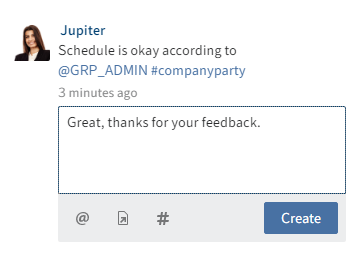 Comment in a feed