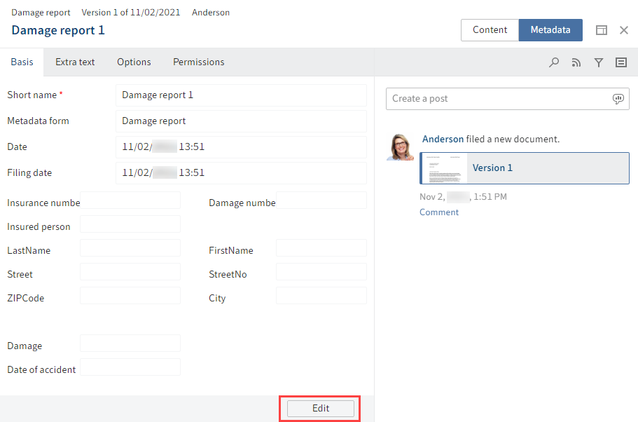 Gen. 1 'Metadata' tab; 'Edit' button